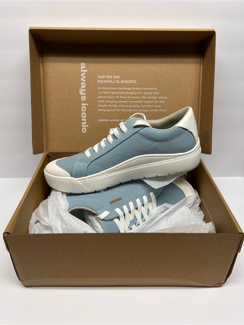 Dr. Scholl's Time Off Womens Fashion Sneakers Summer Blue Canvas Size 11M - NEW